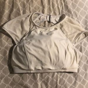 Halter Bikini Top, white, open back